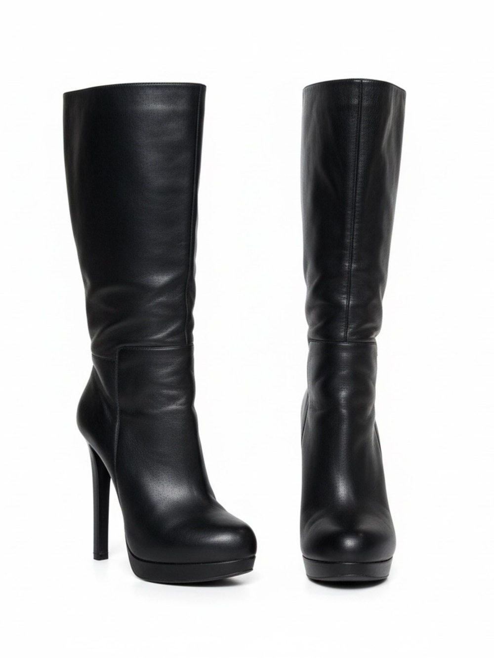 Runwayy 613 Black Knee High Platform Stiletto Boots Size 9M Statement Y2K - Picture 4 of 11